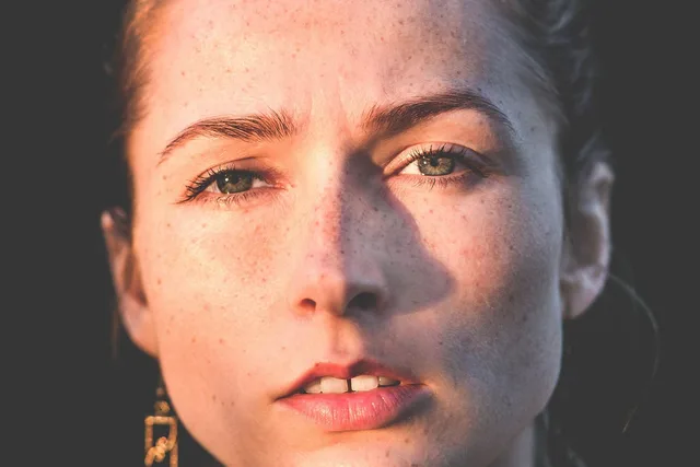 woman, face, freckles, fashion, girl, glamour, lips, look, model, portrait, skin, young woman, face, lips, skin, skin, skin, skin, skin. Reading no-makeup looks and before/after photos